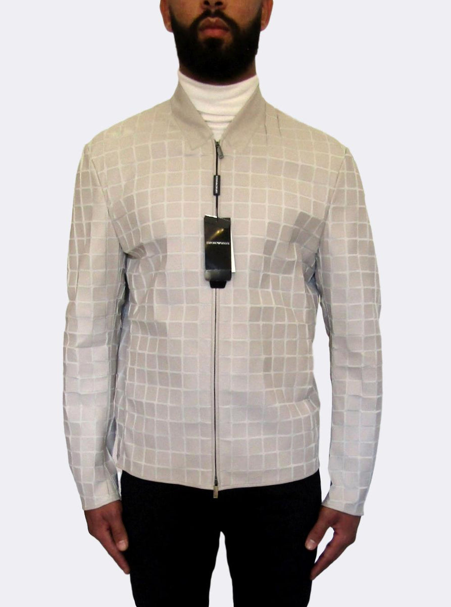 ジャケット・アウター EMPORIO ARMANI - velor check coat Emporio Armani Men's Mini-Check Printed Velvet Blazer