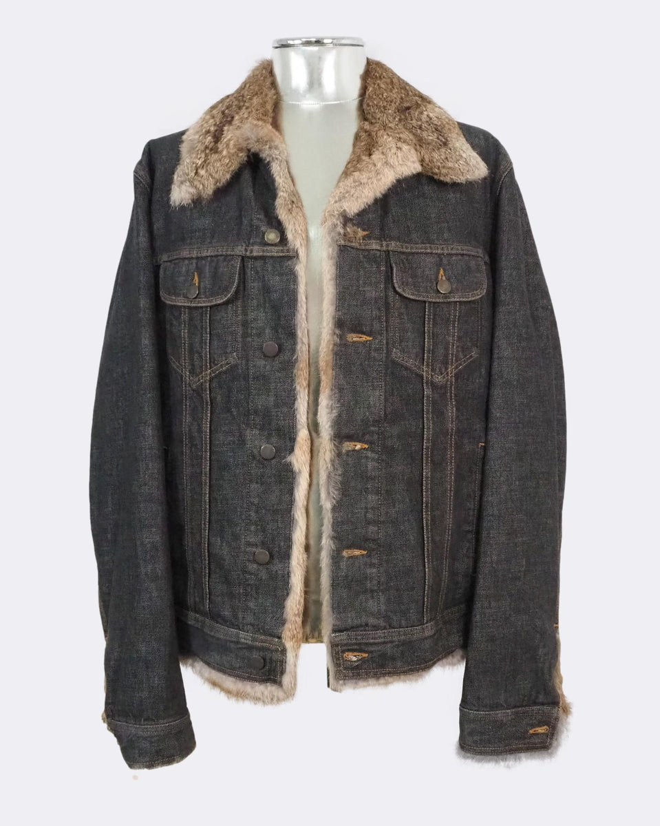 Denim jacket sheepskin lining sale