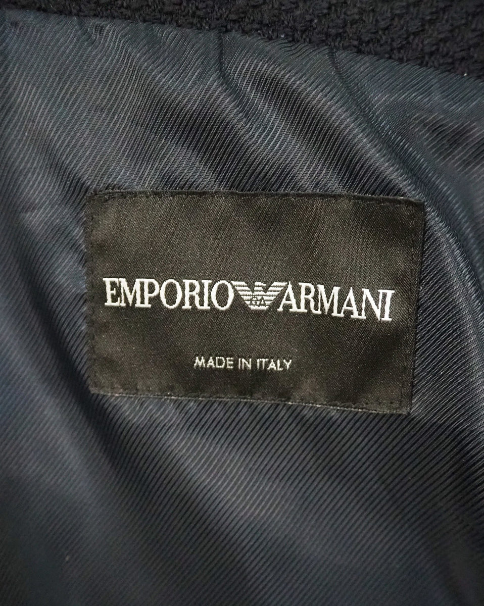 Emporio armani leather jacket fake best sale