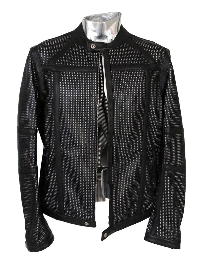 Men's John Richmond Perforated Leather Jacket - atemporali