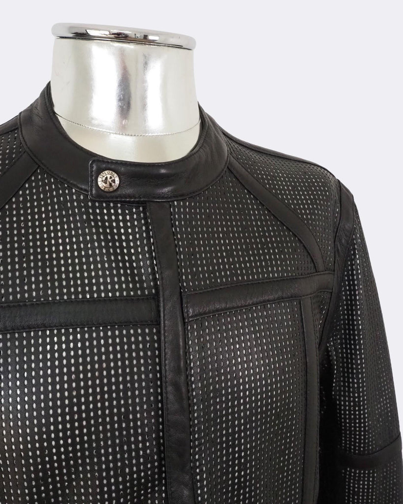 Mainline John Richmond Perforated Leather Café Racer Jacket