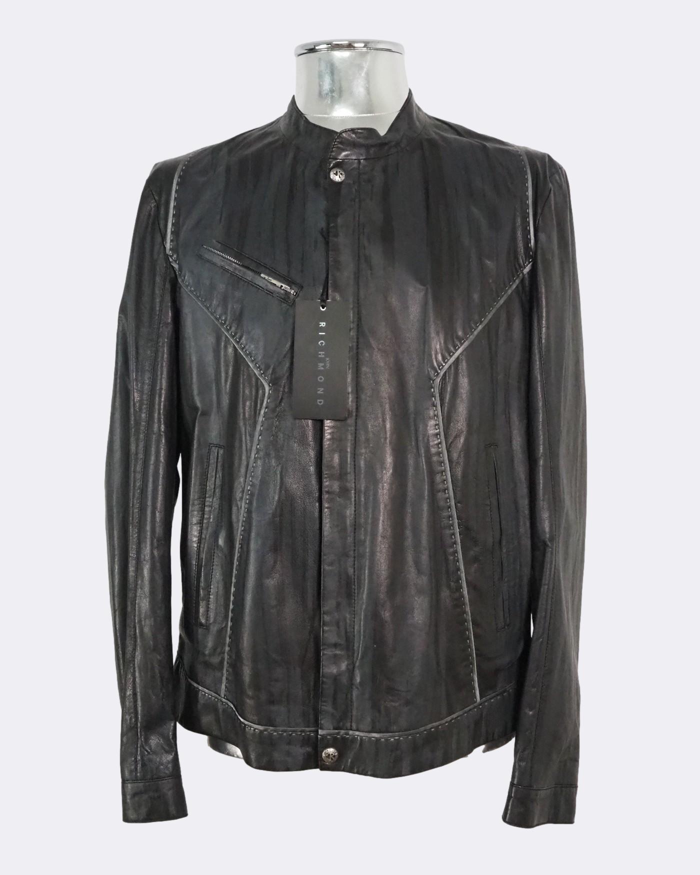 Julius high-neck Leather Jacket - Farfetch