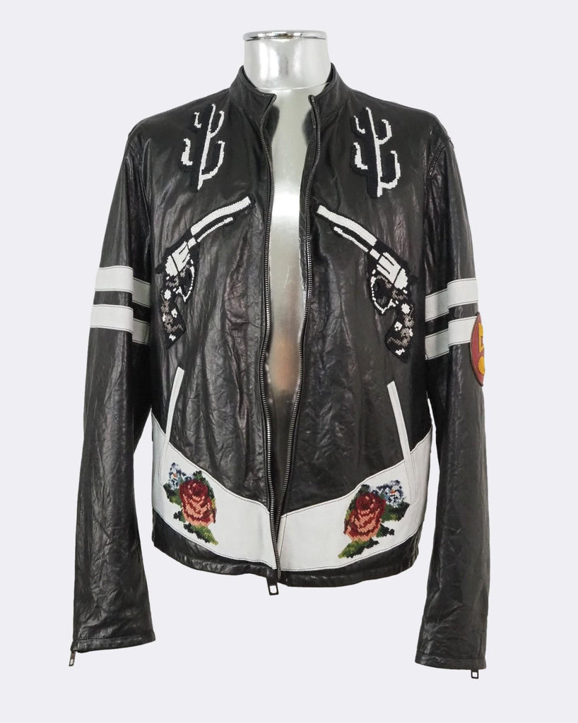 Western Embroidered Leather Jacket
