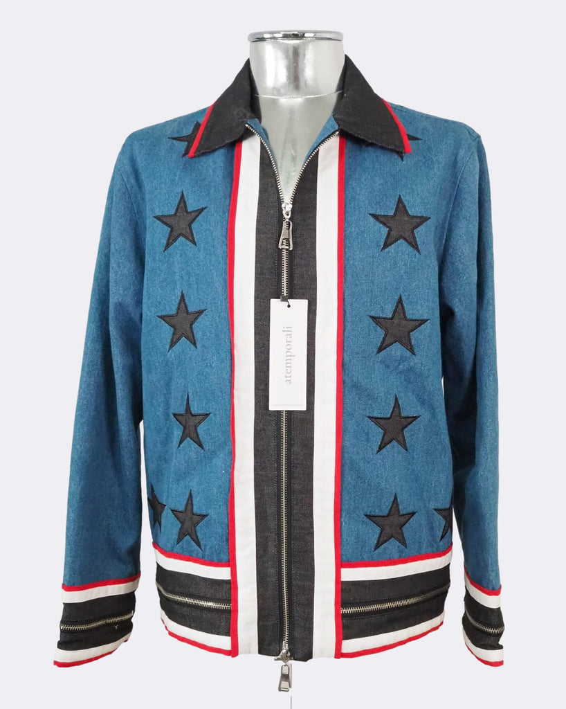 Denim Star Jacket with Zip Detailing