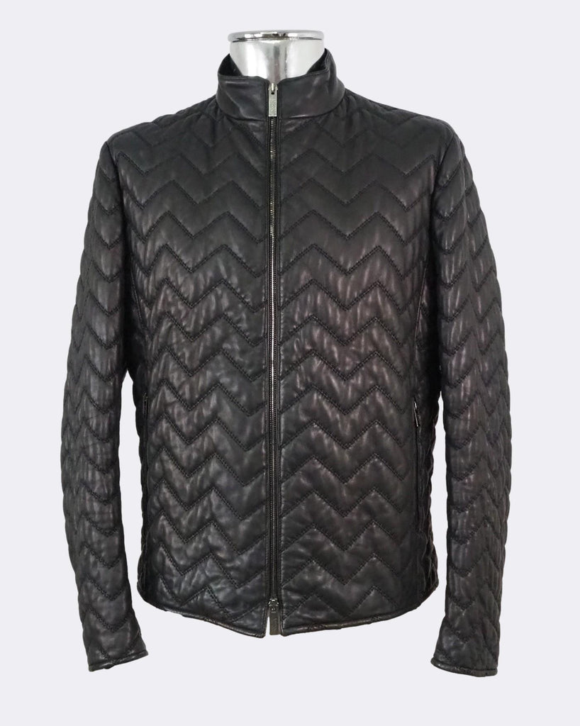 Quilted Leather Jacket with Velvet Lining