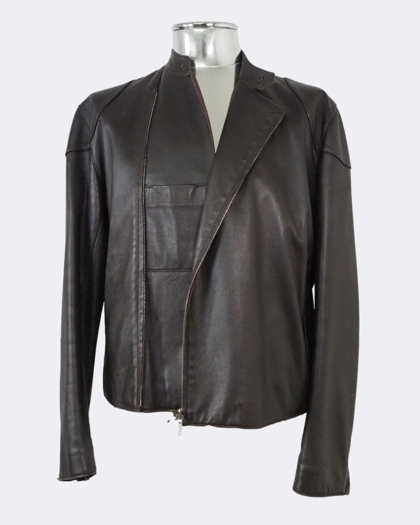 Leather jacket with Riri Zips