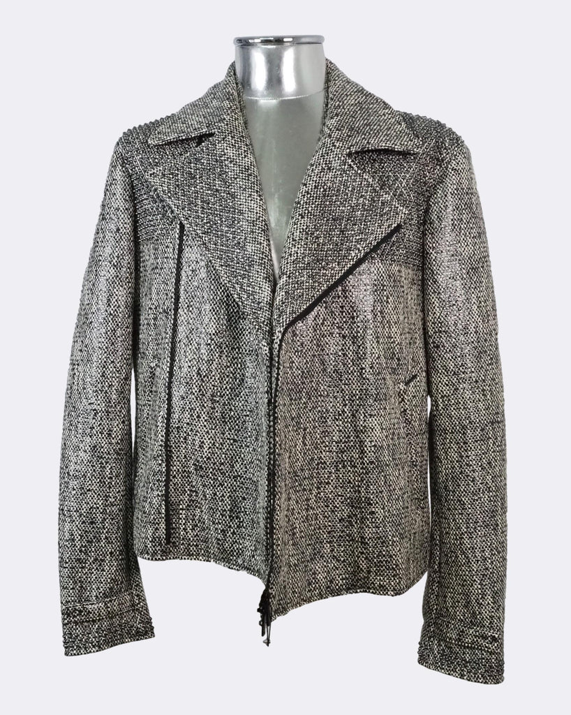 Emporio Armani sheer frills jacket イタリア製 Men's Armani Collezioni Stitch Detailing Shearling Leather