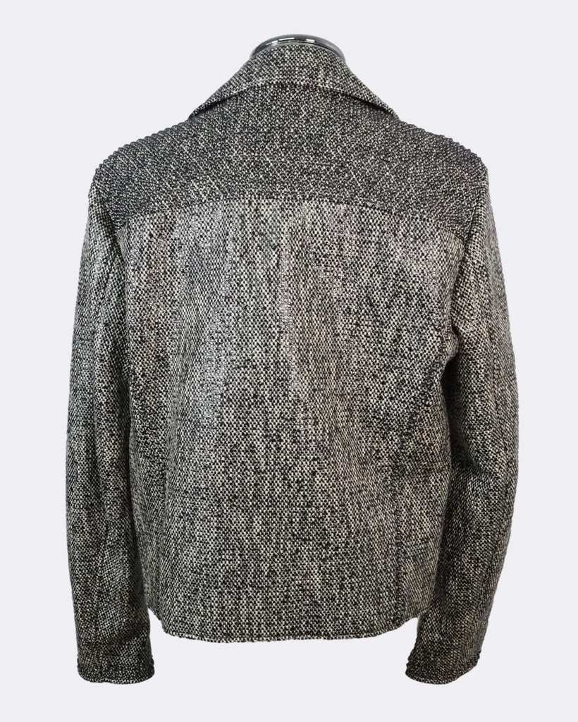 EMPORIO ARMANI ジオメトリック柄　ジャケット　52 Emporio Armani Metallic-Tweed Jacket in Navy — UFO No More
