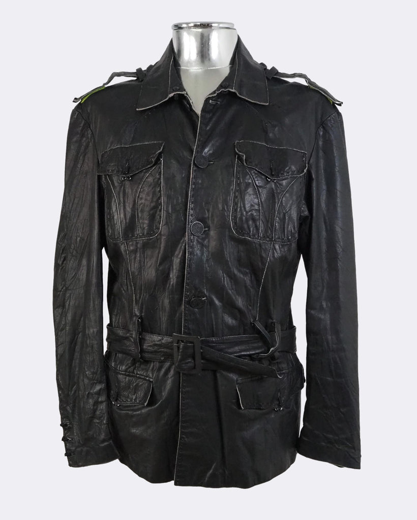 Leather Belted Field Jacket