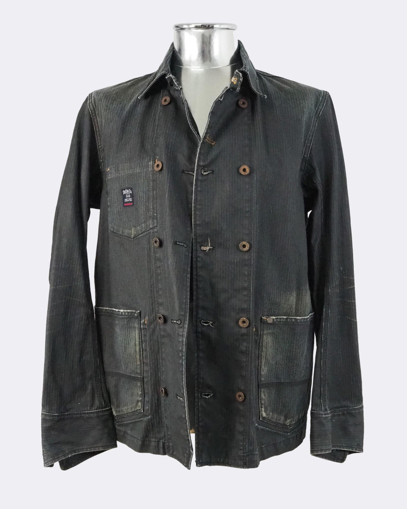 Dark Denim Jeans Button-front Jacket