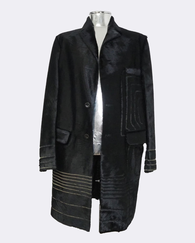 Laser-cut Calf Hair Leather Jacket