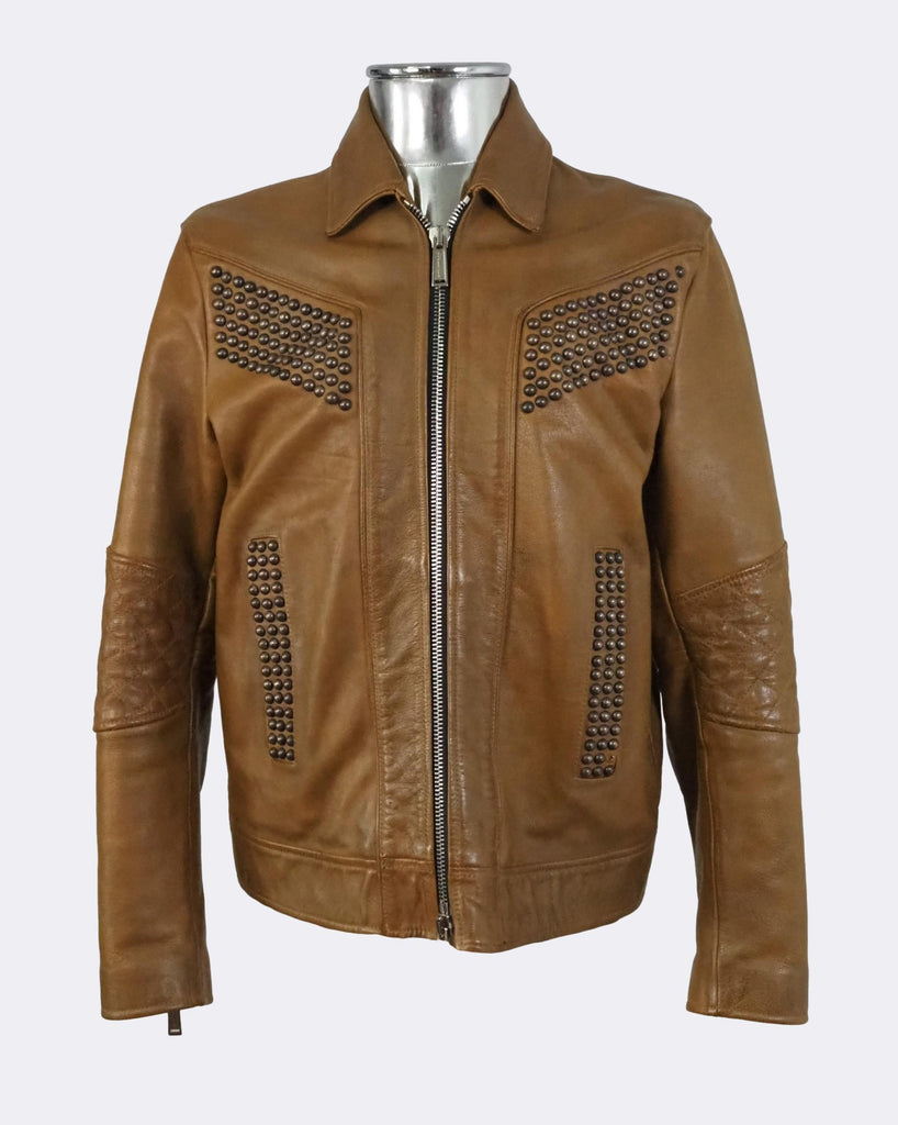 Studded Calfskin Leather Jacket