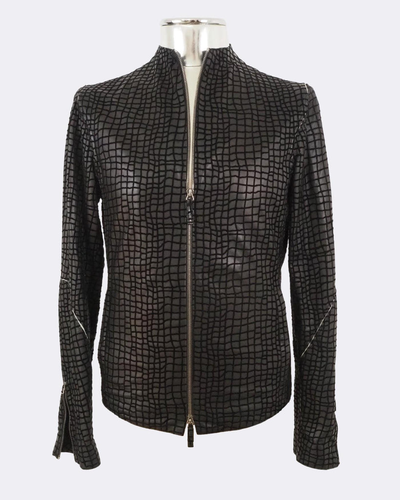 Lightweight Leather Jacket Square Detailing
