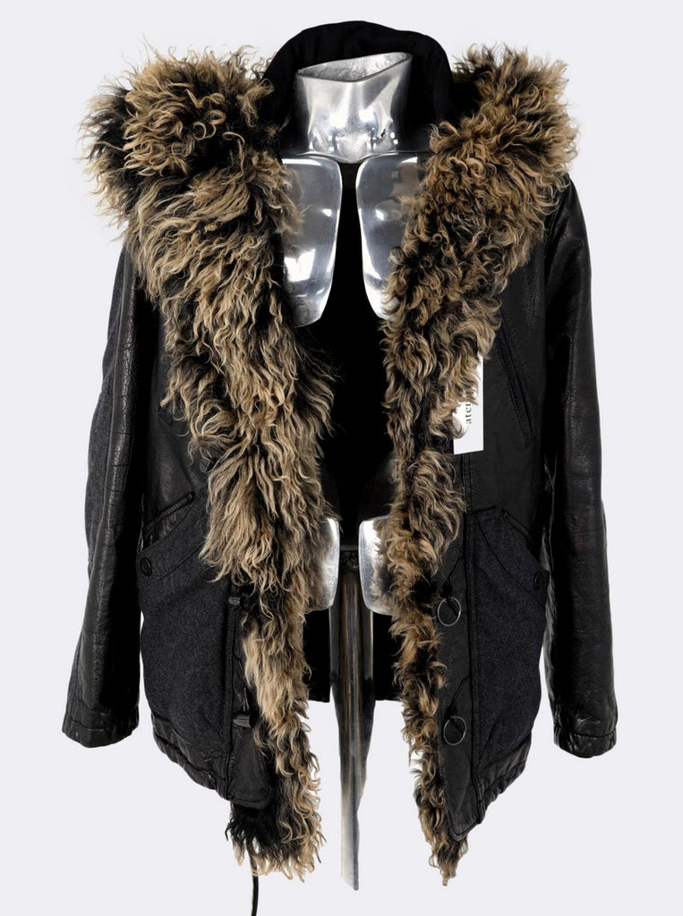 Buffalo Leather Fur Hooded Jacket