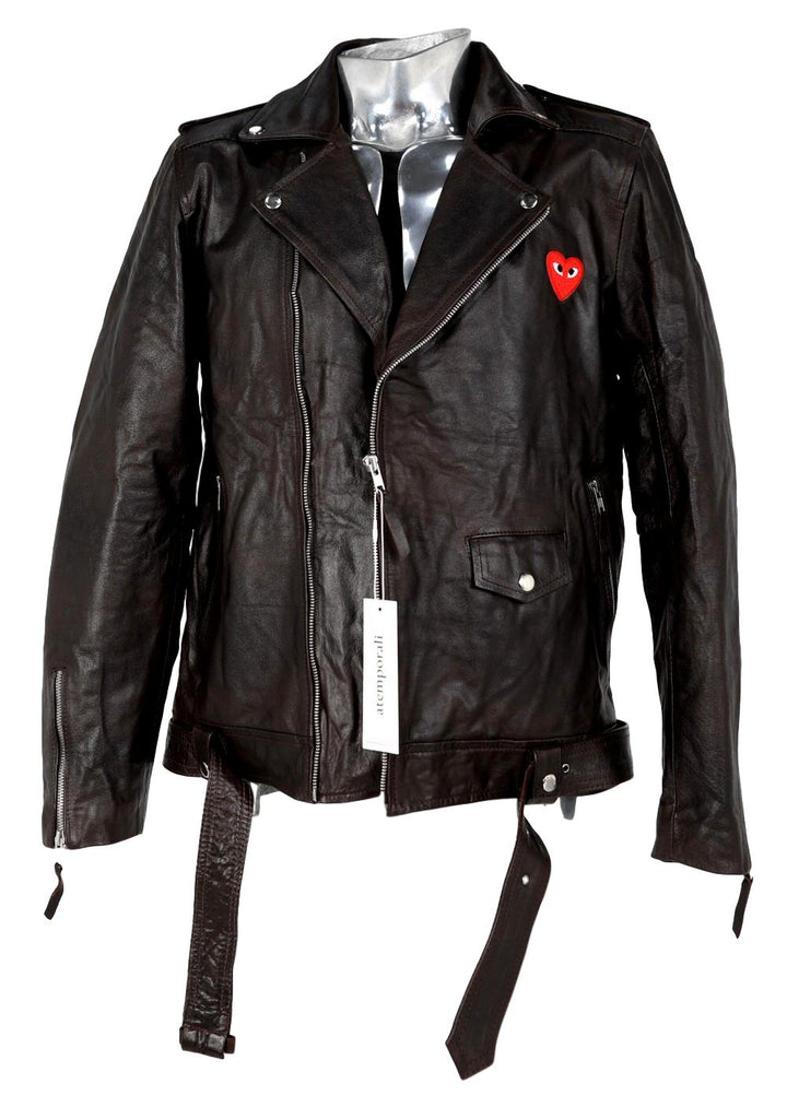 Men's Comme Des Garcon Leather Biker Jacket - atemporali