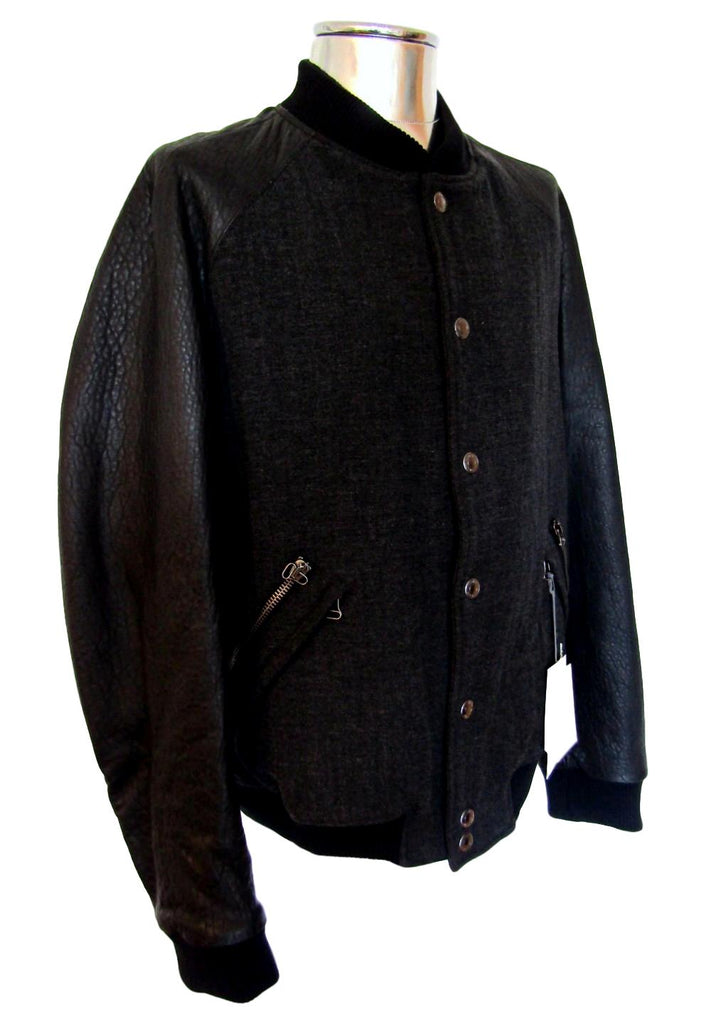 Leather bomber online by balmain