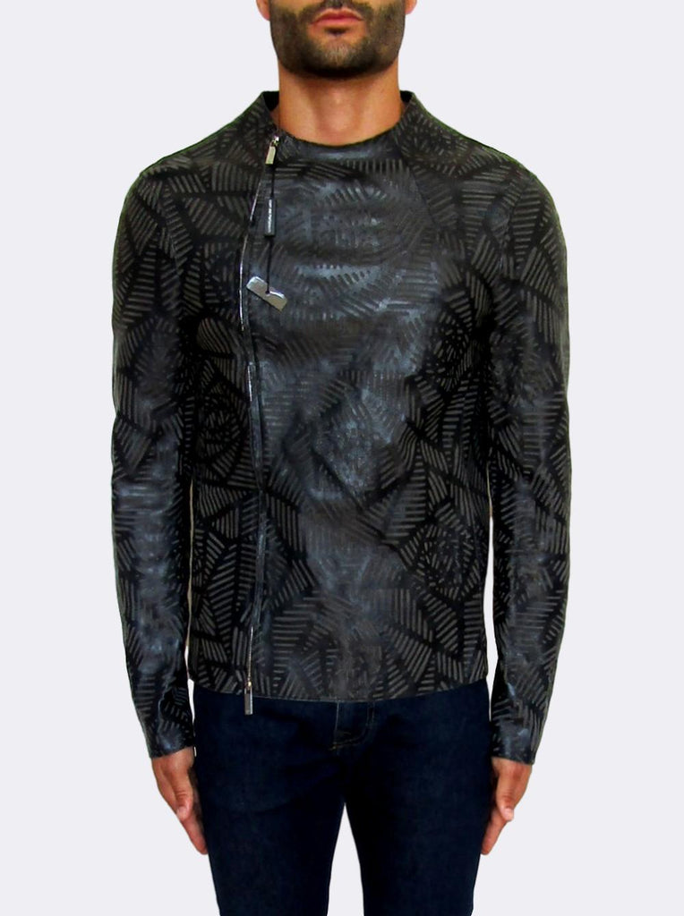 Men's Emporio Armani Laser Cut Lamb Leather Jacket - atemporali