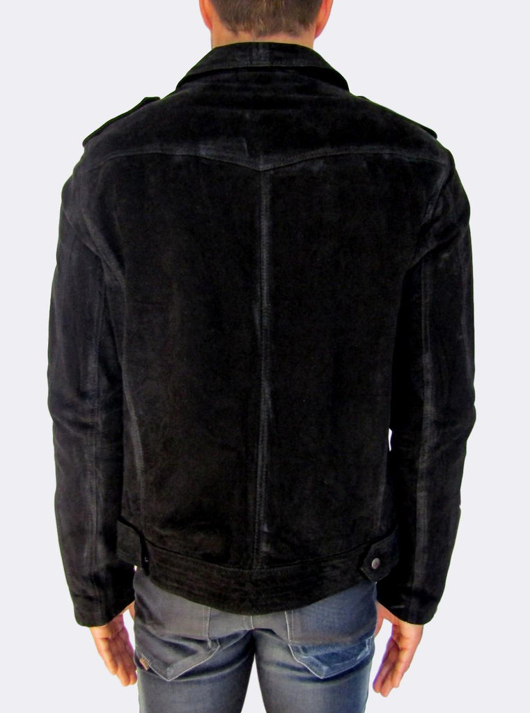 Distressed Leather Biker Jacket atemporali