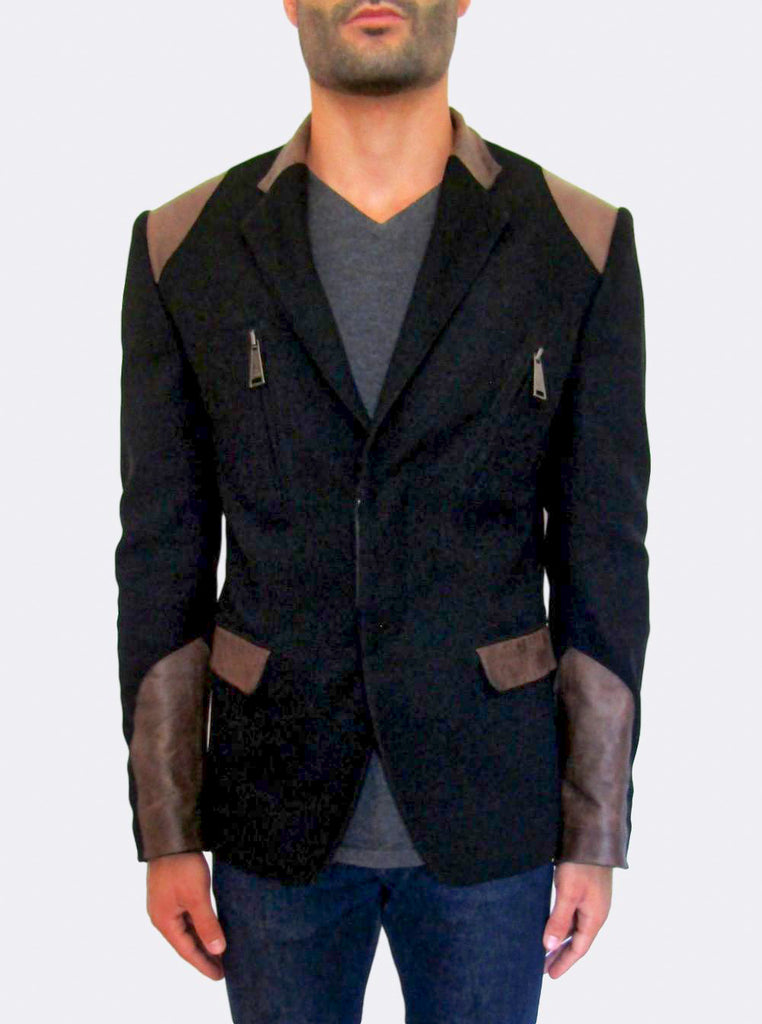 Blazer with Reptile Leather Patches