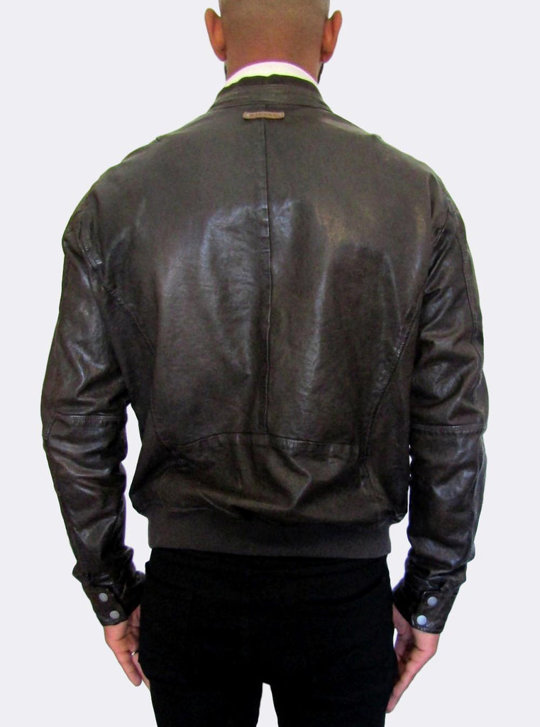 Diesel leather deals bomber jacket