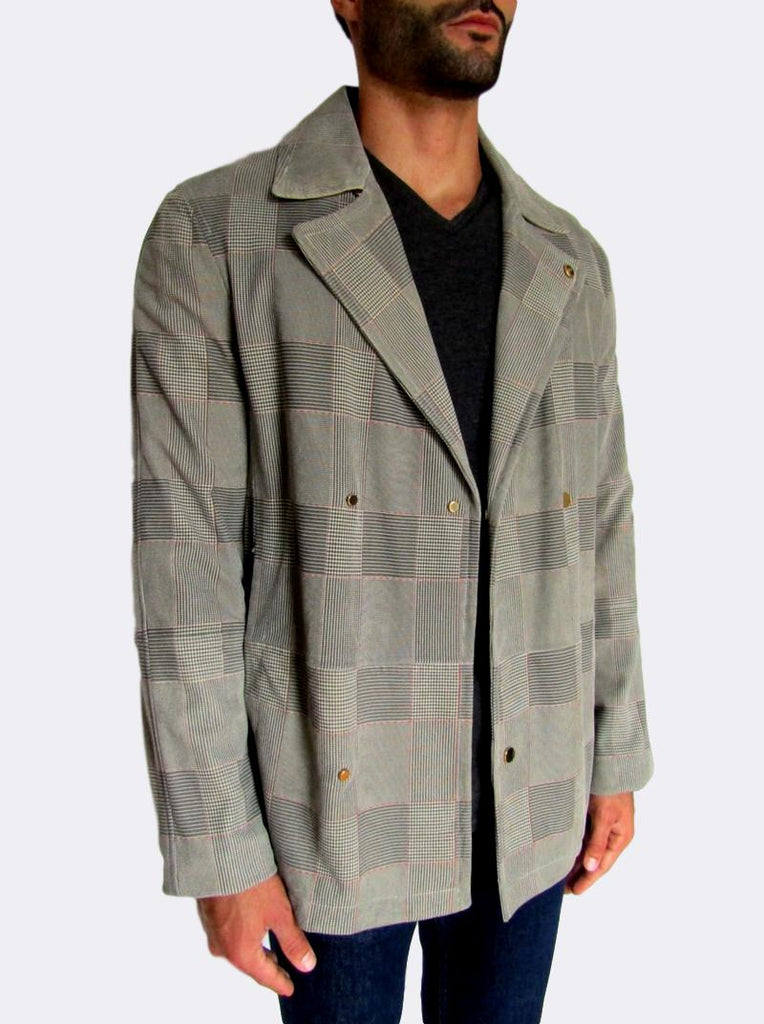Men's plaid peacoat hotsell