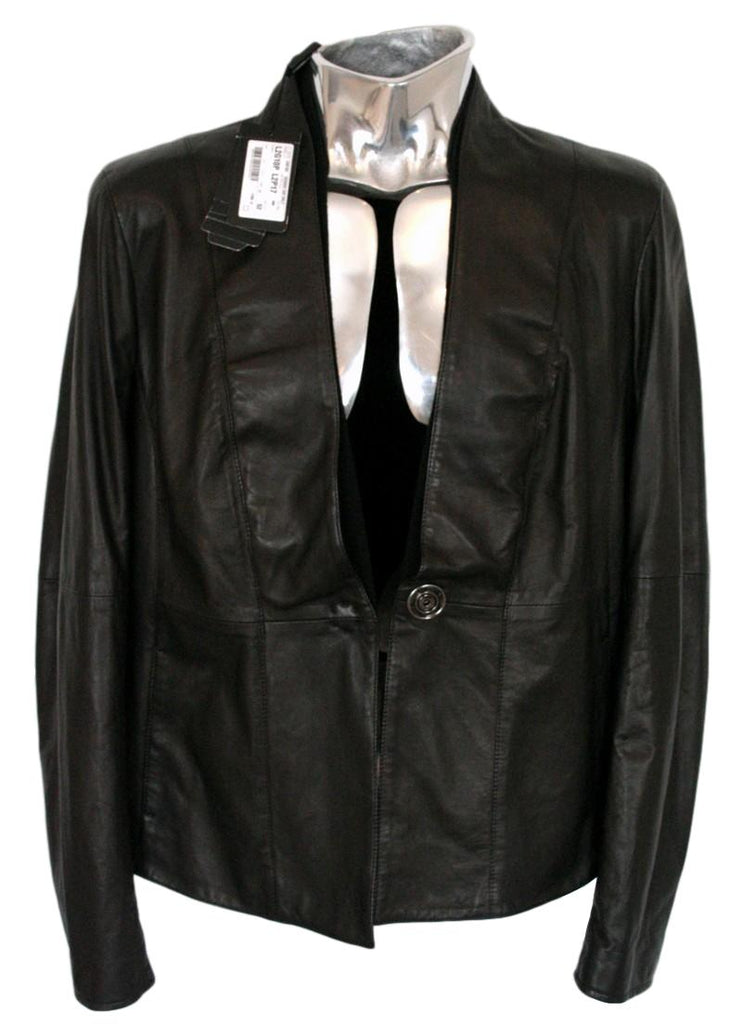 Men's Emporio Armani V-Neck leather Jacket - atemporali