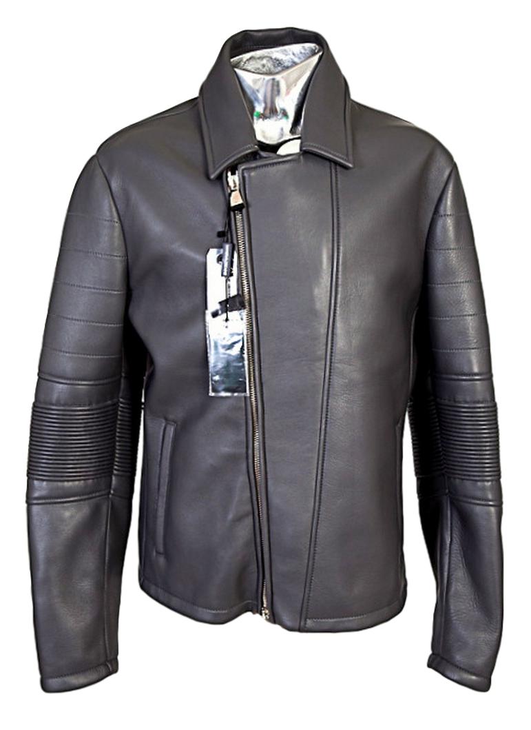 Men's Emporio Armani Ribbed Leather Biker Jacket XL EU56 – atemporali
