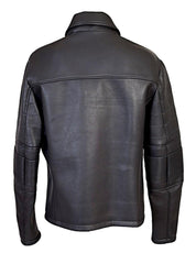 Men's Emporio Armani Ribbed Leather Biker Jacket XL EU56 – atemporali