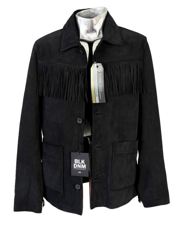 Men's BLK DNM Fringed Leather Jacket - atemporali
