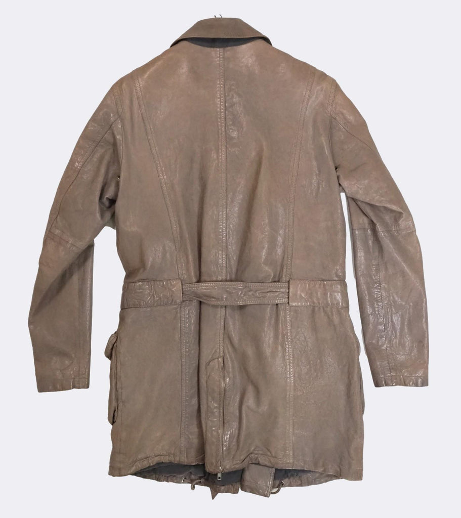 Mid length leather jacket sales