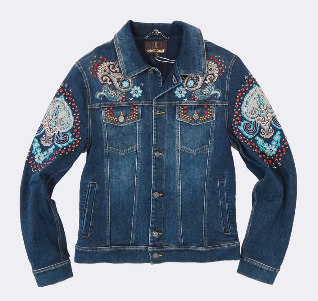 Denim Jacket with Embellished Patches