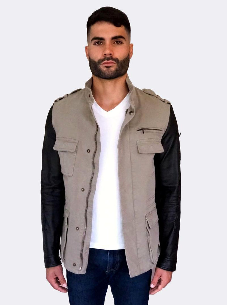 Canvas and Leather Field jacket