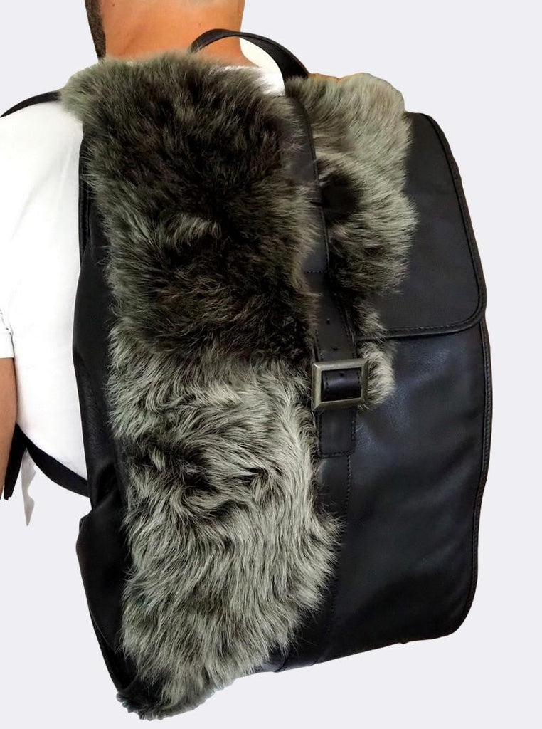 Calf Leather & Fur Backpack