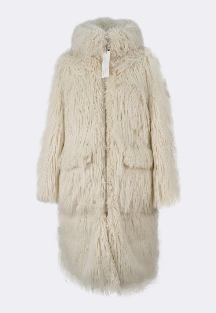 Reversible Hooded Faux Fur Jacket
