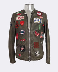 Men's Giorgio Brato Vegetable Tanned Leather Jacket with Patches