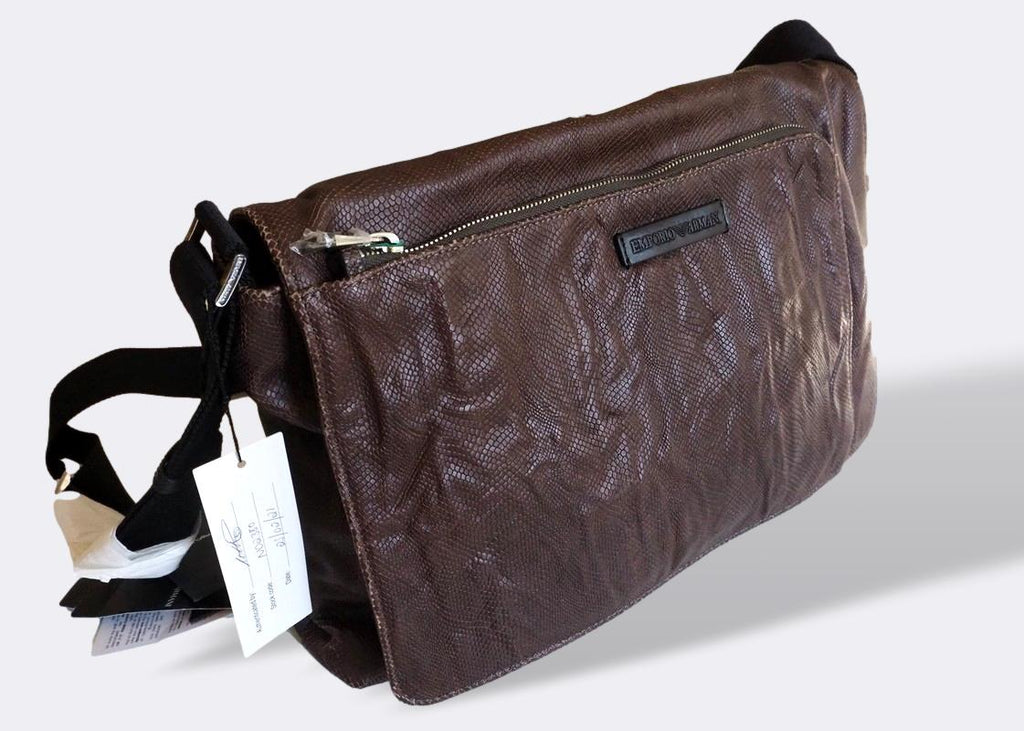 Armani leather messenger bag store