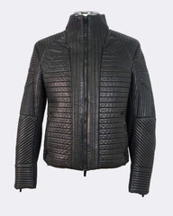 ジャケット・アウター emporio armani leather jacket 48 Emporio Armani zip-fastening Leather Jacket | Brown | FARFETCH