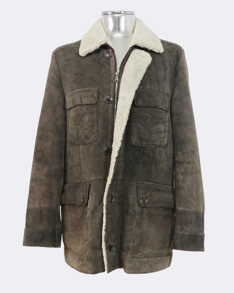 'Cevat' Shearling Leather Jacket Large