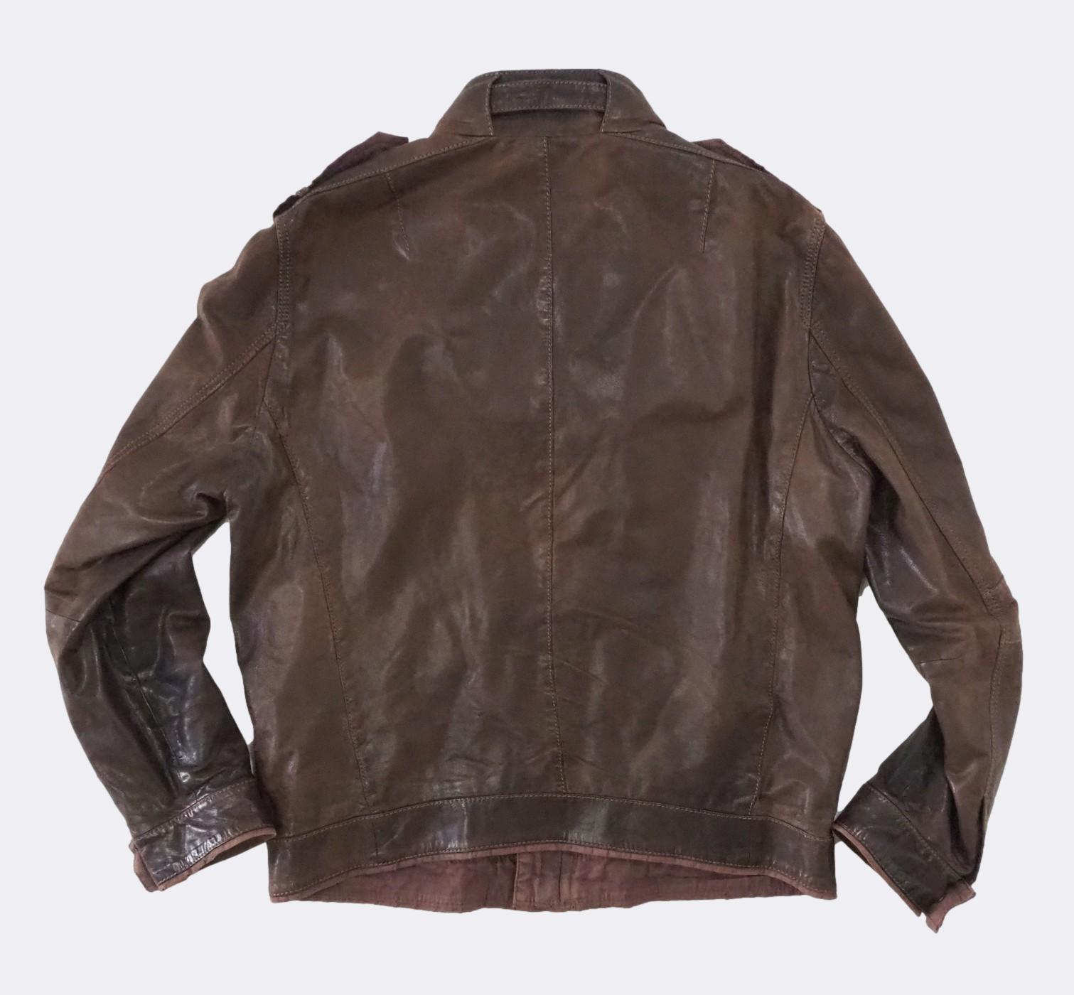 Men's Hugo Boss 'CANT' Italian Lamb Nappa Leather Jacket Brown EU50 ...