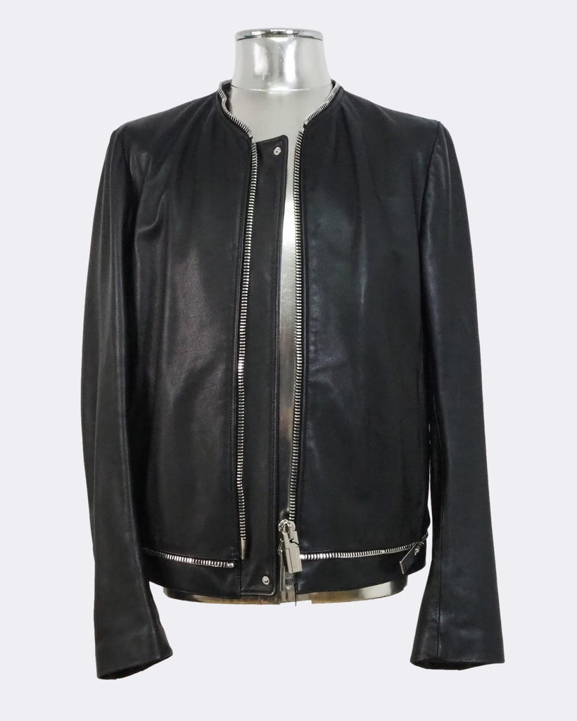 Zip Detailing Leather Jacket