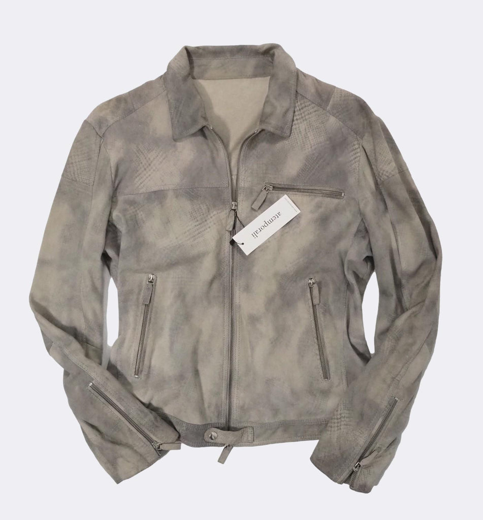 Patterned Goatskin Leather Jacket