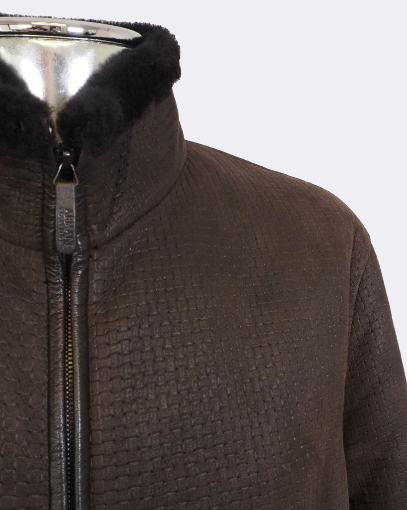 Stitch Detail Shearling Jacket