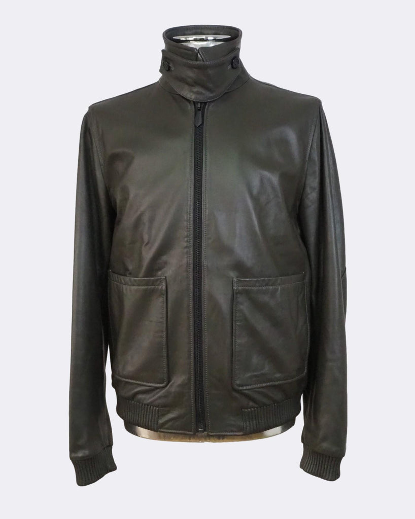 Mainline Lambskin Leather Bomber Jacket