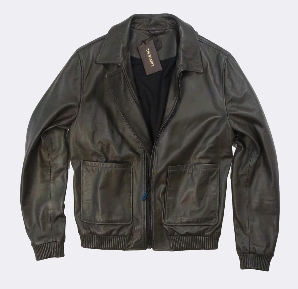 Trussardi leather sale jacket price