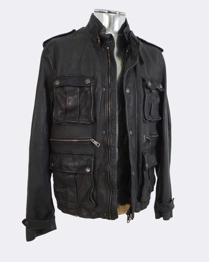 Burberry leather jacket mens best sale