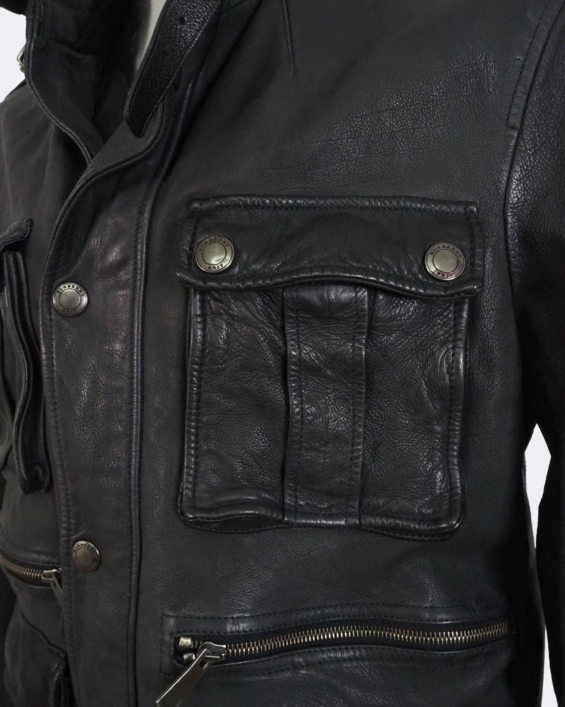 Leather on sale fatigue jacket