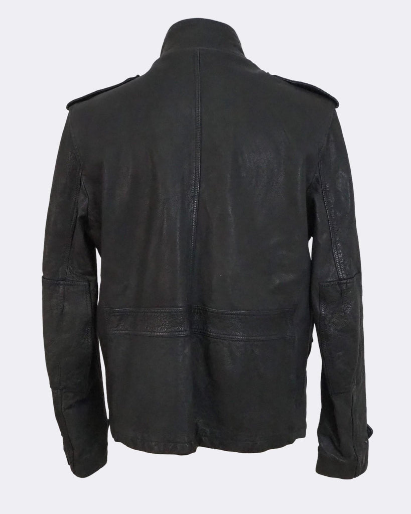 Burberry brit leather jacket mens sale