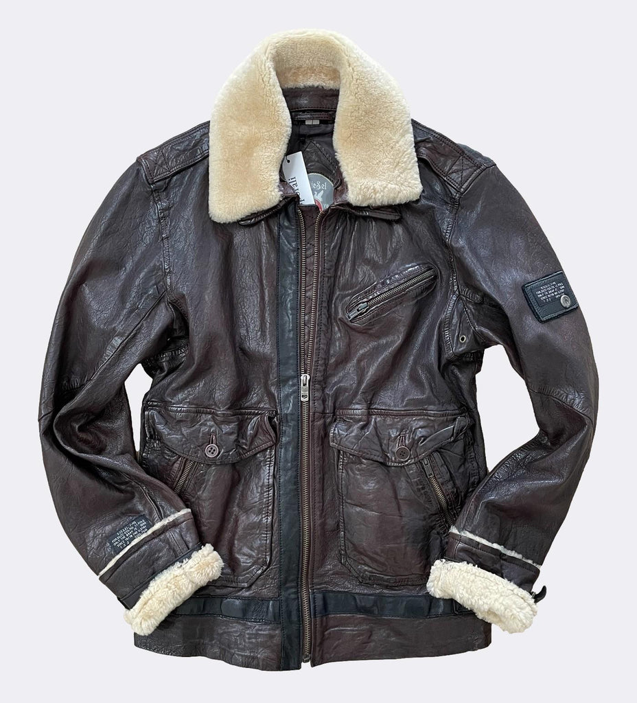´Letric' Fur Collar Leather Jacket